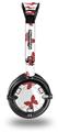 Pastel Butterflies Red on White Decal Style Skin fits Skullcandy Lowrider Headphones (HEADPHONES  SOLD SEPARATELY)