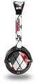 Argyle Red and Gray Decal Style Skin fits Skullcandy Lowrider Headphones (HEADPHONES  SOLD SEPARATELY)