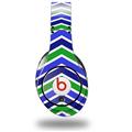 WraptorSkinz Skin Decal Wrap compatible with Original Beats Studio Headphones Zig Zag Blue Green Skin Only (HEADPHONES NOT INCLUDED)