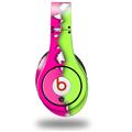 WraptorSkinz Skin Decal Wrap compatible with Original Beats Studio Headphones Ripped Colors Hot Pink Neon Green Skin Only (HEADPHONES NOT INCLUDED)