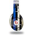 WraptorSkinz Skin Decal Wrap compatible with Original Beats Studio Headphones Painted Faded Cracked Blue Line Stripe USA American Flag Skin Only (HEADPHONES NOT INCLUDED)