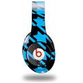 WraptorSkinz Skin Decal Wrap compatible with Original Beats Studio Headphones Houndstooth Blue Neon on Black Skin Only (HEADPHONES NOT INCLUDED)