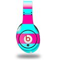 WraptorSkinz Skin Decal Wrap compatible with Original Beats Studio Headphones Kearas Psycho Stripes Neon Teal and Hot Pink Skin Only (HEADPHONES NOT INCLUDED)