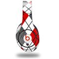 WraptorSkinz Skin Decal Wrap compatible with Original Beats Studio Headphones Argyle Red and Gray Skin Only (HEADPHONES NOT INCLUDED)