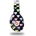 WraptorSkinz Skin Decal Wrap compatible with Original Beats Studio Headphones Pastel Hearts on Black Skin Only (HEADPHONES NOT INCLUDED)