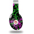WraptorSkinz Skin Decal Wrap compatible with Original Beats Studio Headphones Twisted Garden Green and Hot Pink Skin Only (HEADPHONES NOT INCLUDED)