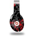 WraptorSkinz Skin Decal Wrap compatible with Original Beats Studio Headphones Twisted Garden Gray and Red Skin Only (HEADPHONES NOT INCLUDED)