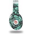 WraptorSkinz Skin Decal Wrap compatible with Original Beats Studio Headphones Scattered Skulls Seafoam Green Skin Only (HEADPHONES NOT INCLUDED)