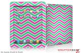 iPad Skin Zig Zag Teal Green and Pink (fits iPad 2 through iPad 4)