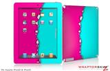 iPad Skin Ripped Colors Hot Pink Neon Teal (fits iPad 2 through iPad 4)
