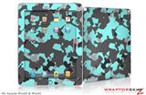 iPad Skin WraptorCamo Old School Camouflage Camo Neon Teal (fits iPad 2 through iPad 4)