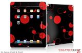 iPad Skin Lots of Dots Red on Black (fits iPad 2 through iPad 4)