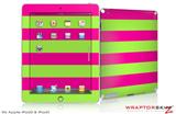 iPad Skin Kearas Psycho Stripes Neon Green and Hot Pink (fits iPad 2 through iPad 4)