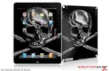 iPad Skin Chrome Skull on Black (fits iPad 2 through iPad 4)