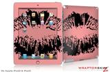 iPad Skin Big Kiss Lips Black on Pink (fits iPad 2 through iPad 4)