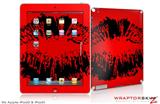 iPad Skin Big Kiss Lips Black on Red (fits iPad 2 through iPad 4)