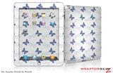 iPad Skin Pastel Butterflies Blue on White (fits iPad 2 through iPad 4)