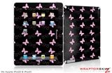 iPad Skin Pastel Butterflies Pink on Black (fits iPad 2 through iPad 4)