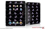 iPad Skin Pastel Butterflies Purple on Black (fits iPad 2 through iPad 4)