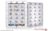 iPad Skin Pastel Butterflies Purple on White (fits iPad 2 through iPad 4)