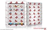 iPad Skin Pastel Butterflies Red on White (fits iPad 2 through iPad 4)