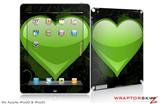 iPad Skin Glass Heart Grunge Green (fits iPad 2 through iPad 4)