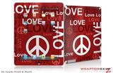 iPad Skin Love and Peace Red (fits iPad 2 through iPad 4)