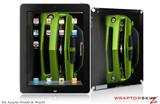 iPad Skin 2010 Chevy Camaro Green - Black Stripes on Black (fits iPad 2 through iPad 4)