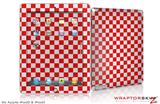 iPad Skin Checkered Canvas Red and White (fits iPad 2 through iPad 4)