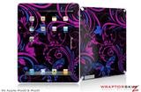 iPad Skin Twisted Garden Hot Pink and Blue (fits iPad 2 through iPad 4)