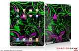 iPad Skin Twisted Garden Green and Hot Pink (fits iPad 2 through iPad 4)