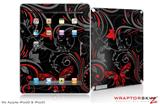 iPad Skin Twisted Garden Gray and Red (fits iPad 2 through iPad 4)