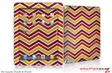 iPad Skin Zig Zag Yellow Burgundy Orange (fits iPad 2 through iPad 4)