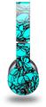 WraptorSkinz Skin Decal Wrap compatible with Original Beats Wireless Headphones Scattered Skulls Neon Teal Skin Only (HEADPHONES NOT INCLUDED)