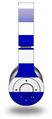 WraptorSkinz Skin Decal Wrap compatible with Original Beats Wireless Headphones Kearas Psycho Stripes Blue and White Skin Only (HEADPHONES NOT INCLUDED)