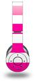 WraptorSkinz Skin Decal Wrap compatible with Original Beats Wireless Headphones Kearas Psycho Stripes Hot Pink and White Skin Only (HEADPHONES NOT INCLUDED)