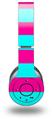 WraptorSkinz Skin Decal Wrap compatible with Original Beats Wireless Headphones Kearas Psycho Stripes Neon Teal and Hot Pink Skin Only (HEADPHONES NOT INCLUDED)