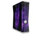 Flaming Fire Skull Purple Decal Style Skin for XBOX 360 Slim Vertical