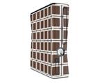 Squared Chocolate Brown Decal Style Skin for XBOX 360 Slim Vertical