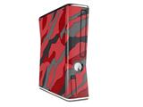 Camouflage Red Decal Style Skin for XBOX 360 Slim Vertical