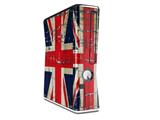 Painted Faded and Cracked Union Jack British Flag Decal Style Skin for XBOX 360 Slim Vertical