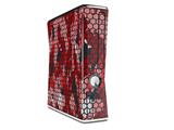 HEX Mesh Camo 01 Red Bright Decal Style Skin for XBOX 360 Slim Vertical