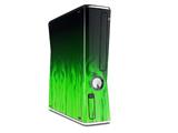 Fire Green Decal Style Skin for XBOX 360 Slim Vertical