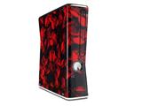 Skulls Confetti Red Decal Style Skin for XBOX 360 Slim Vertical