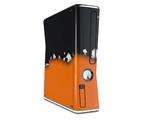 Ripped Colors Black Orange Decal Style Skin for XBOX 360 Slim Vertical