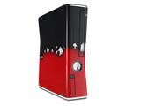 Ripped Colors Black Red Decal Style Skin for XBOX 360 Slim Vertical