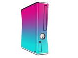Smooth Fades Neon Teal Hot Pink Decal Style Skin for XBOX 360 Slim Vertical