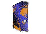 Halftone Splatter Orange Blue Decal Style Skin for XBOX 360 Slim Vertical