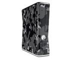 WraptorCamo Old School Camouflage Camo Black Decal Style Skin for XBOX 360 Slim Vertical
