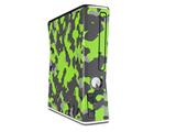 WraptorCamo Old School Camouflage Camo Lime Green Decal Style Skin for XBOX 360 Slim Vertical